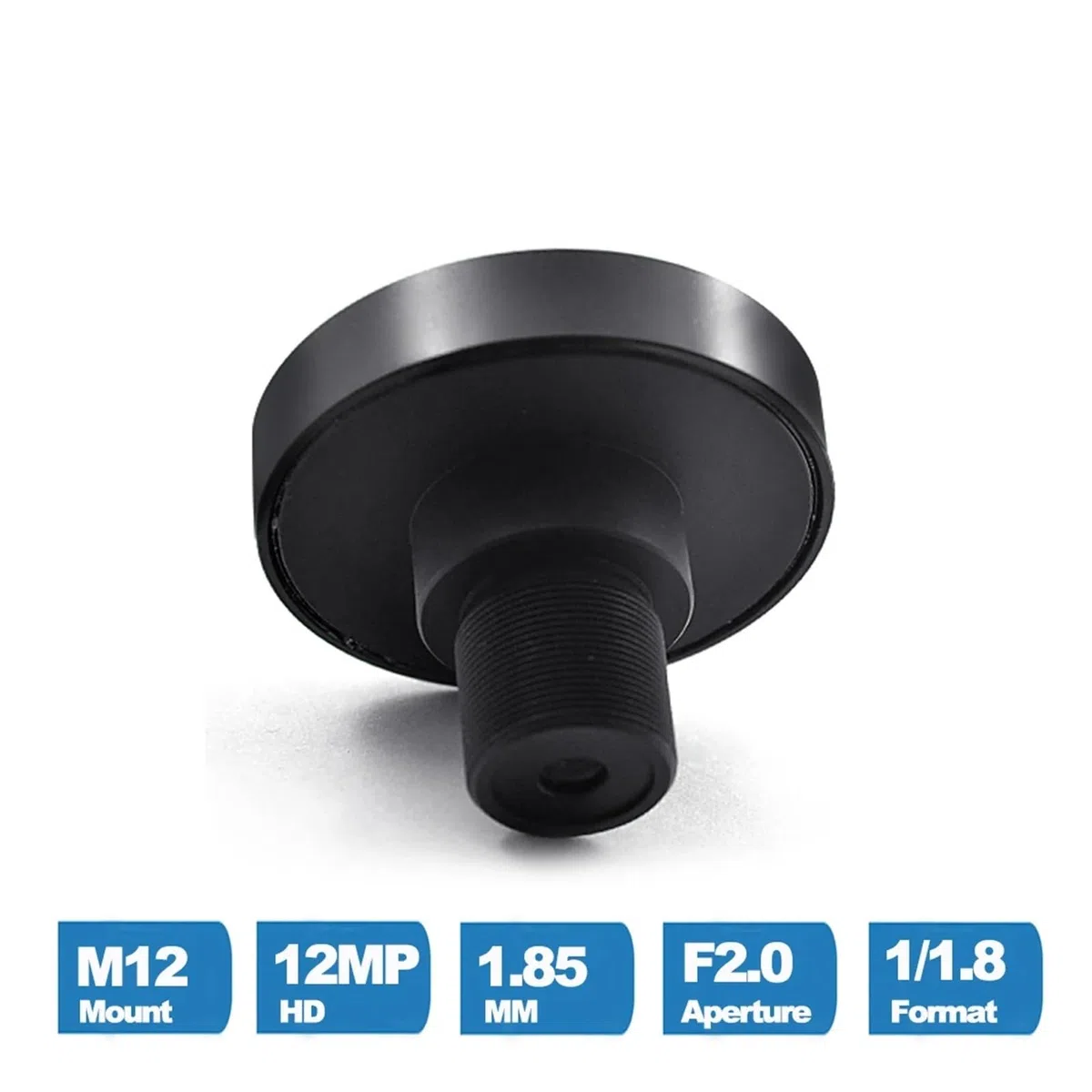 Obiettivo fisheye 4K 12MP 1,85 mm 1/1,8 185 gradi M12 Mount con filtro IR 650nm (1,85 mm)