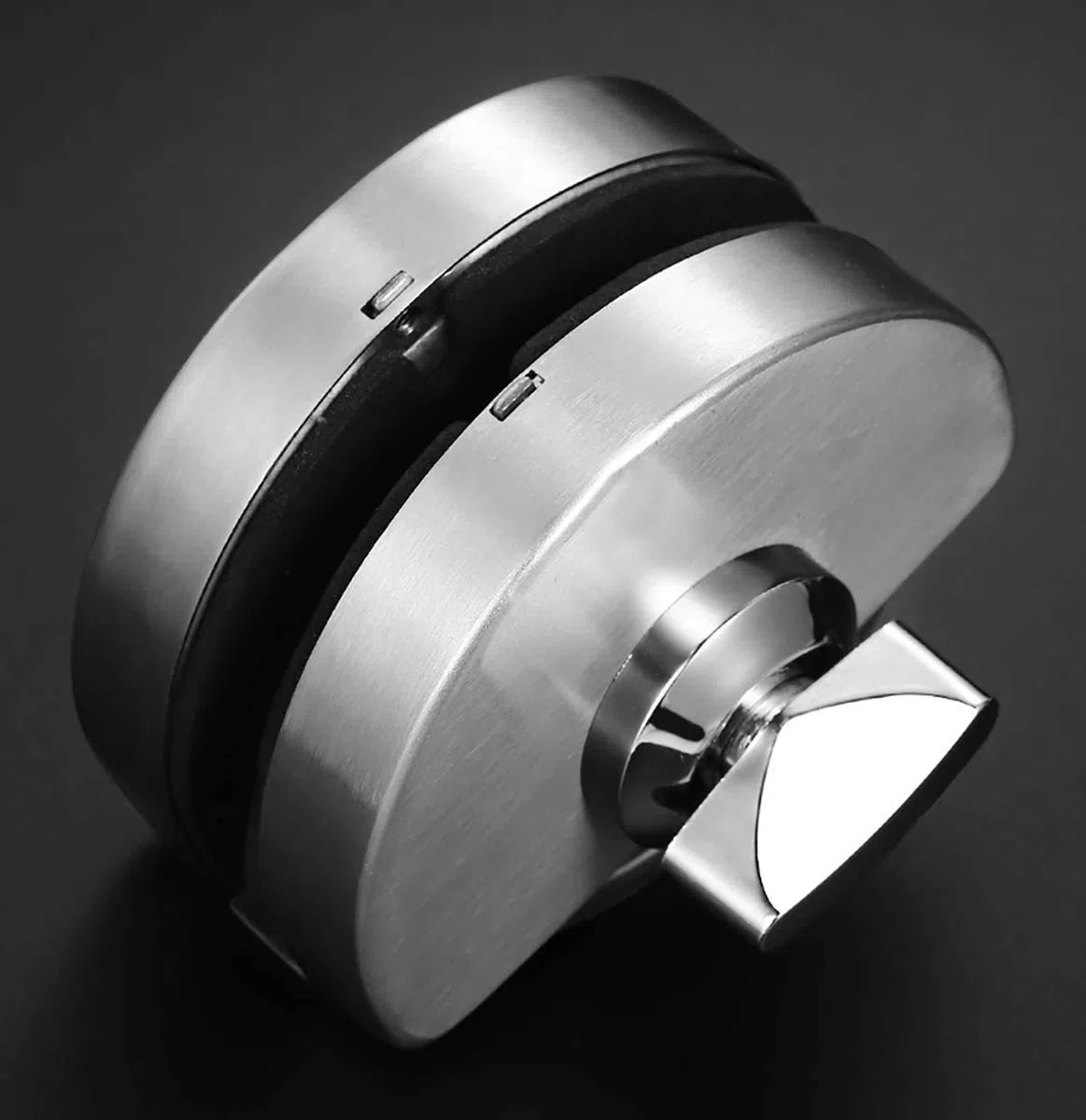 Qrity Serratura per Porta in Vetro Senza Perforazione Singolo con 3 Chiavi in ​​Rame Adatta per Porte in Vetro 10~12 mm