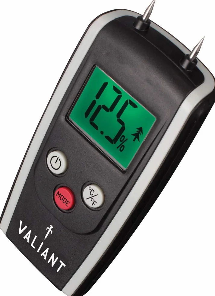 Valiant FIR421 Misuratore di umidità digitale per legna da ardere e muratura, nero