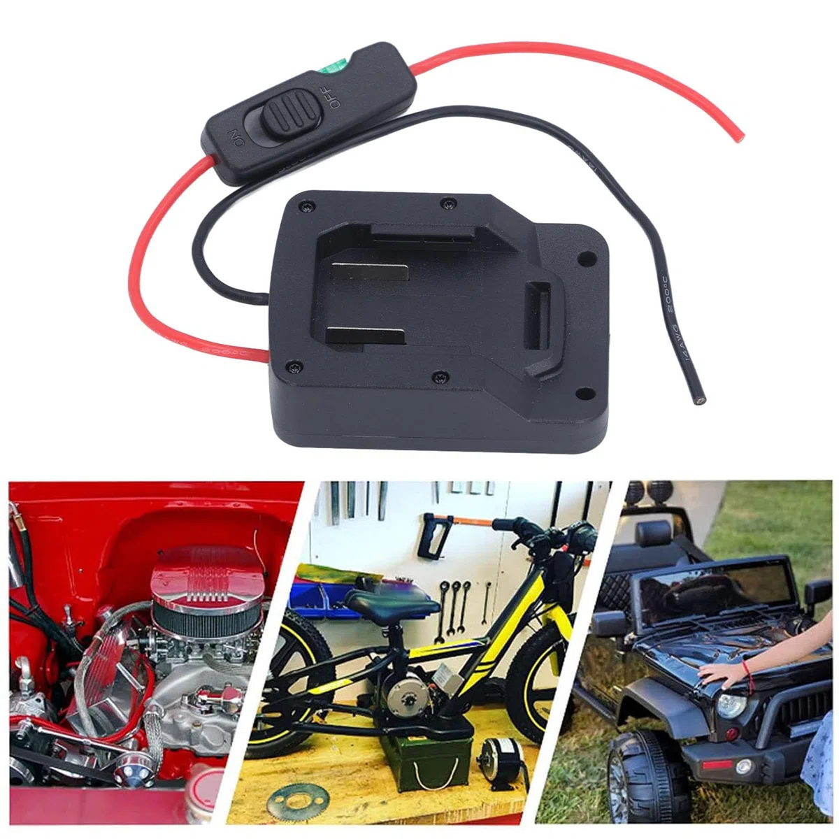 Adattatore Batteria, Convertitore Batteria Utensile Elettrico con Terminale Filo Interruttore Fusibile per PARKSIDE X20V TEAM 20V PAP20A1 PAP20A3 PAP20B1 PAP20B3 per Bici Elettrica