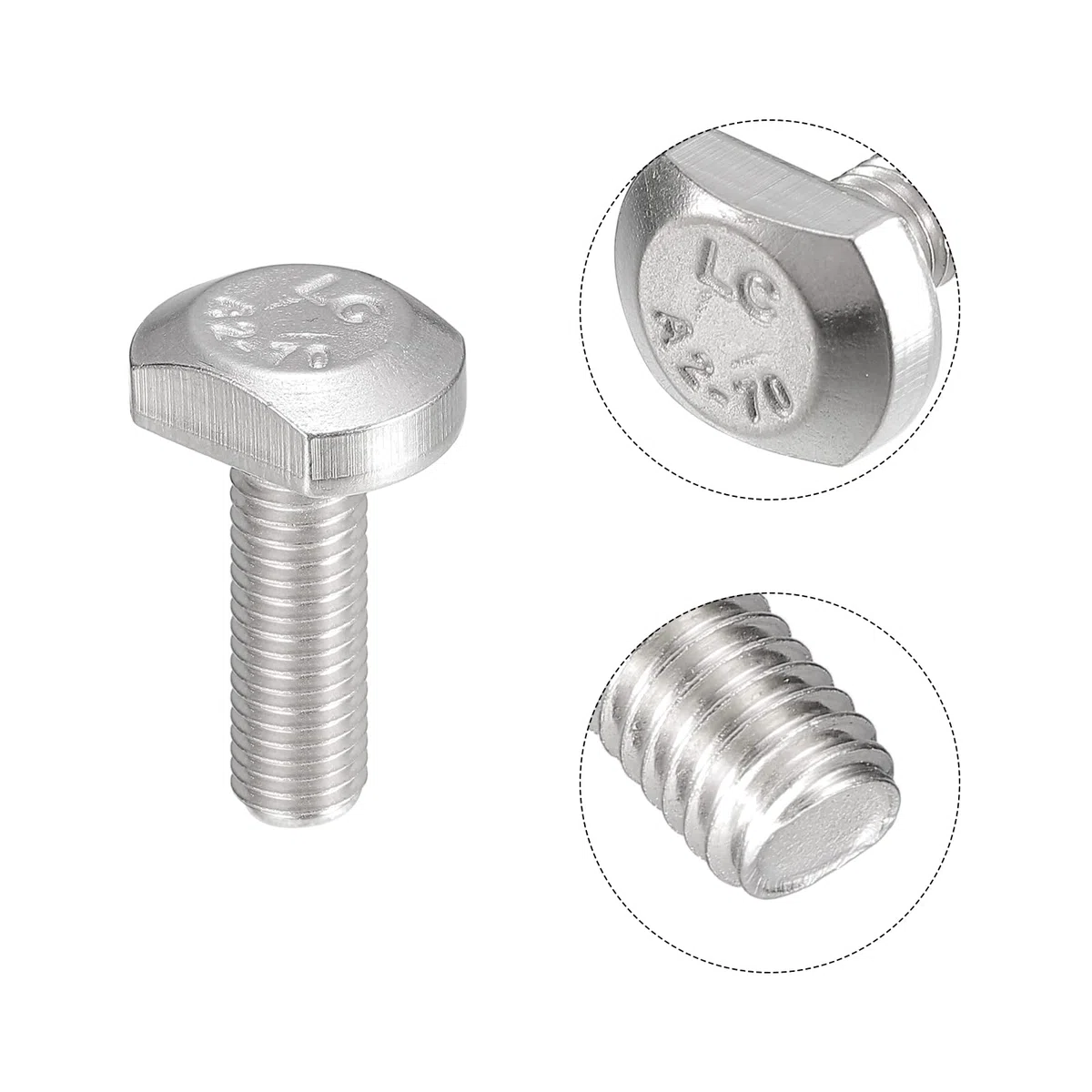 uxcell Bulloni con scanalatura a T, 10 pezzi, M5 x 16 mm, con scanalatura a T, in acciaio inox 304, viti a forma di T per binario a T