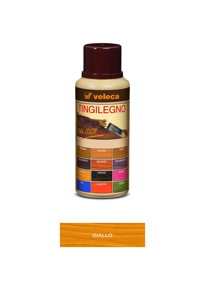 Veleca TIVAL COLOR TINGILEGNO Giallo - ml. 250 - TINGENTE PER LEGNO DA INTERNO