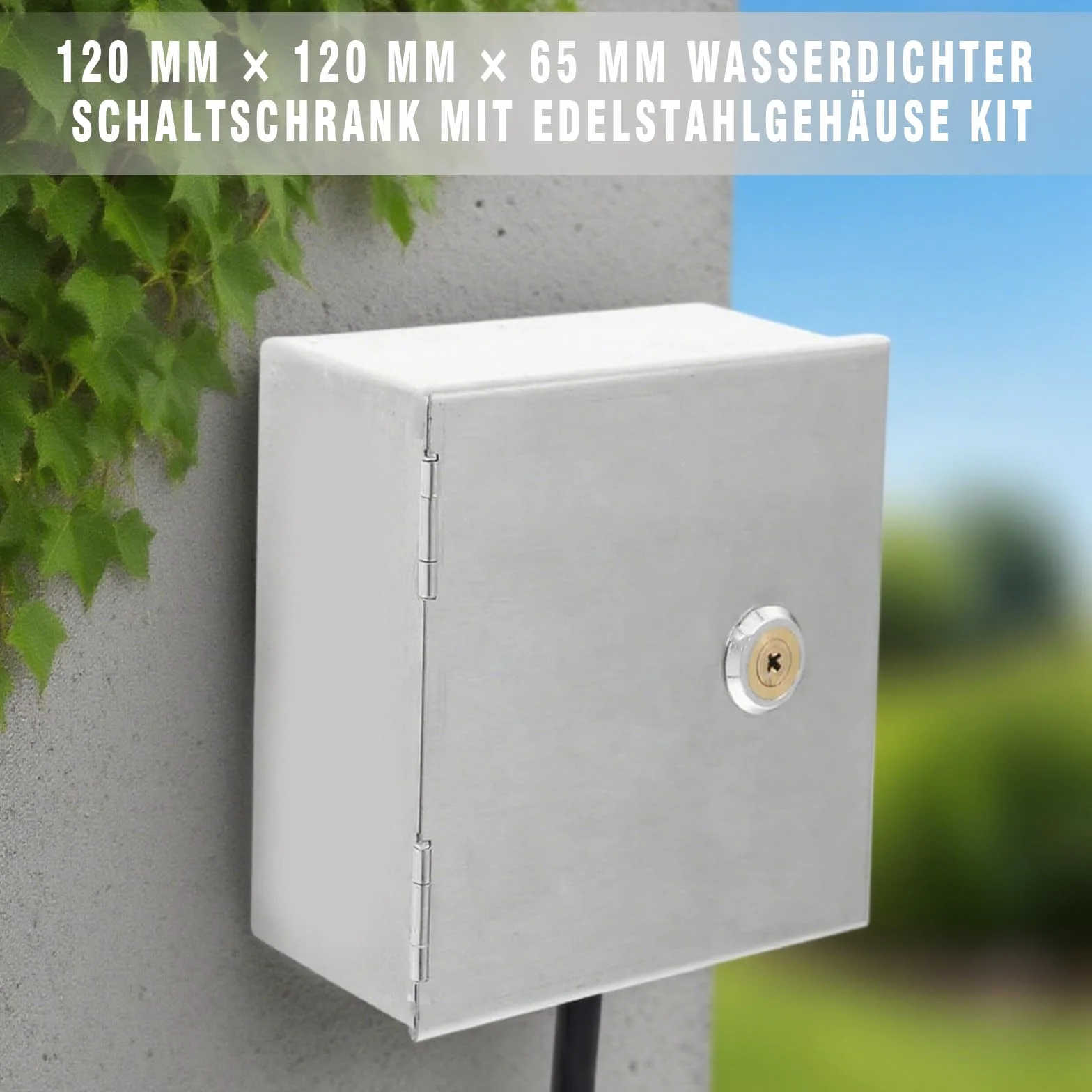120 mm x 120 mm x 65 mm, armadio elettrico impermeabile con alloggiamento in acciaio inox, adatto per la protezione di prese esterne e un'alimentazione sicura