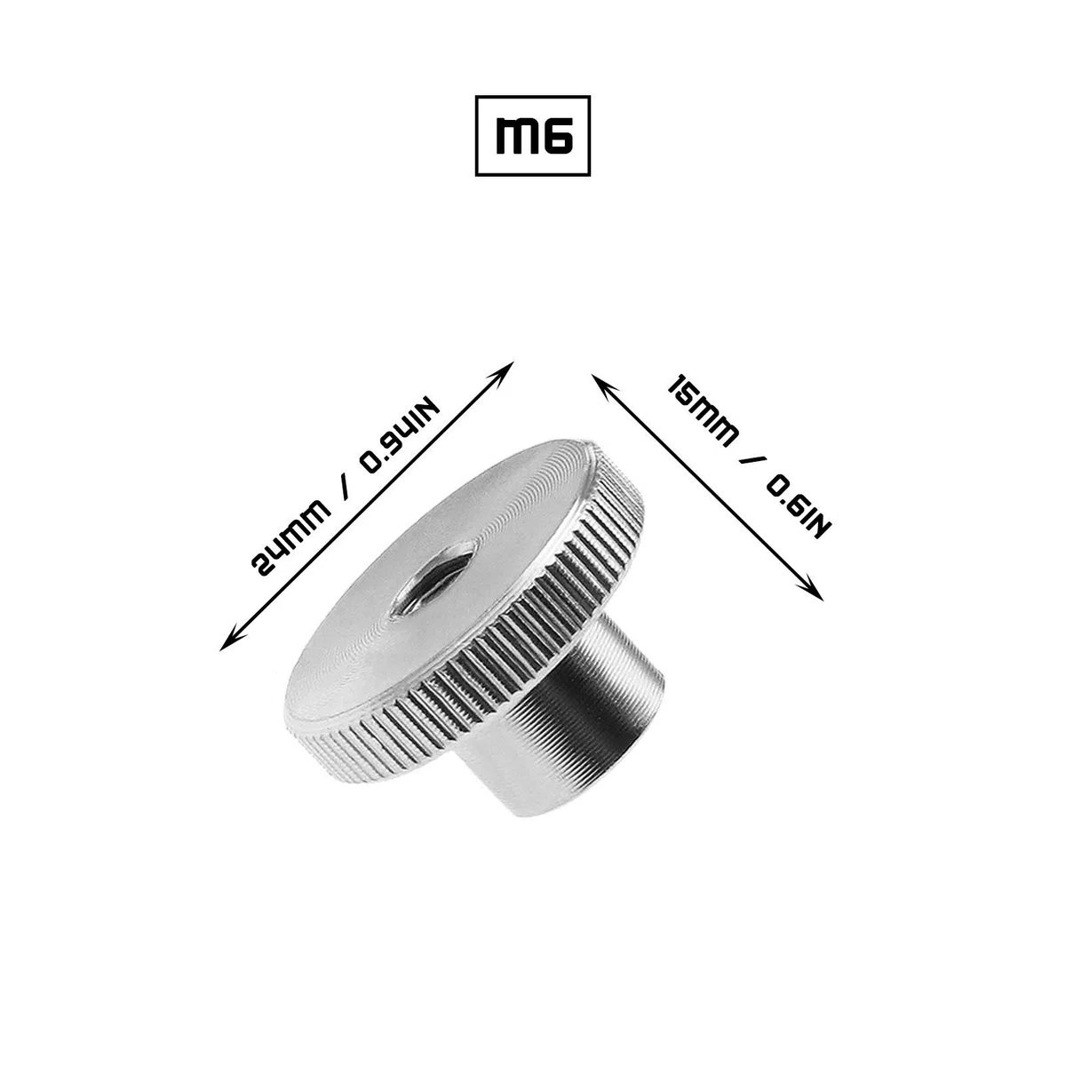 Create idea 10 PZ M6 Alta zigrinata Pollice Dadi Femminili Filettati 304 In Acciaio Inox Rotondo Manopola di Bloccaggio Dadi DIN 466