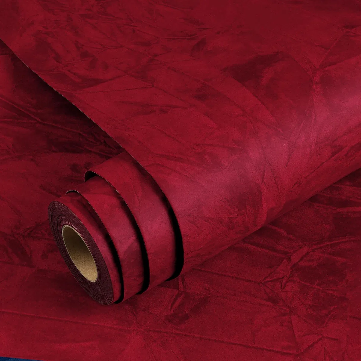 Yenhome Carta Parati Autoadesiva in Tessuto di Velluto Rosso Scuro Soggiorno 60 x 300 cm Carta Parati Adesiva Velluto Rosso Scuro Pellicola Decorativa Adesivo per Mobili e Decorazione Armadio Cassetto