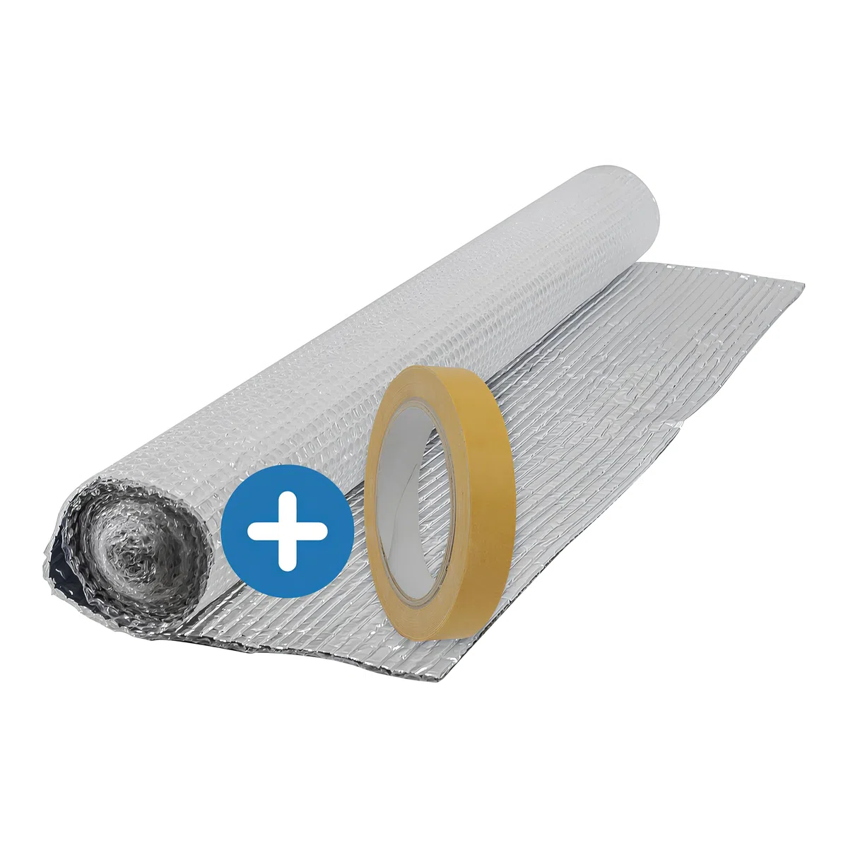 IMBALLAGGI 2000 - Pannelli Termoriflettenti per Termosifoni 1x7M/7mq, 1 Rotolo + Nastro Biadesivo, Pannelli Isolanti Termici per Interni, Porte Finestre Pavimenti Tetti, Isolante Termico Impermeabile