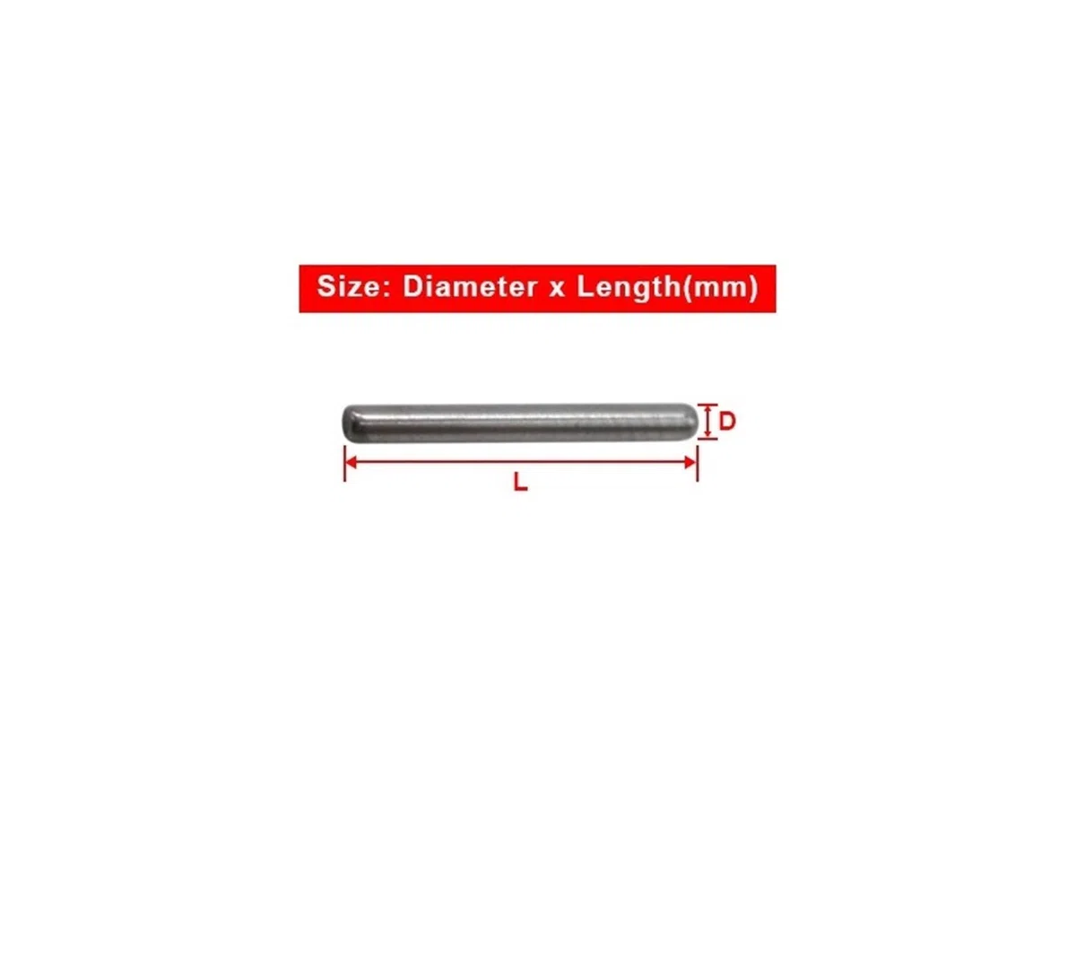Spine cilindriche Diametro 2mm Acciaio (GCR15) Lunghezza Perno 3/6/7/8/10/11/12/14/16/18/20/22/24/26/30mm 20 pz/Lotto(2mm x 6mm)
