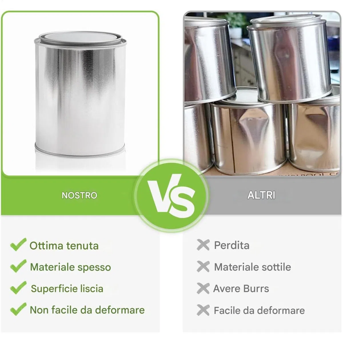 Lattine di vernice vuote con coperchi, contenitori per la conservazione a vernice - Ritocco contenitori di vernice con apriscatole e adesivi CAN,Organizzazione del garage, secchio