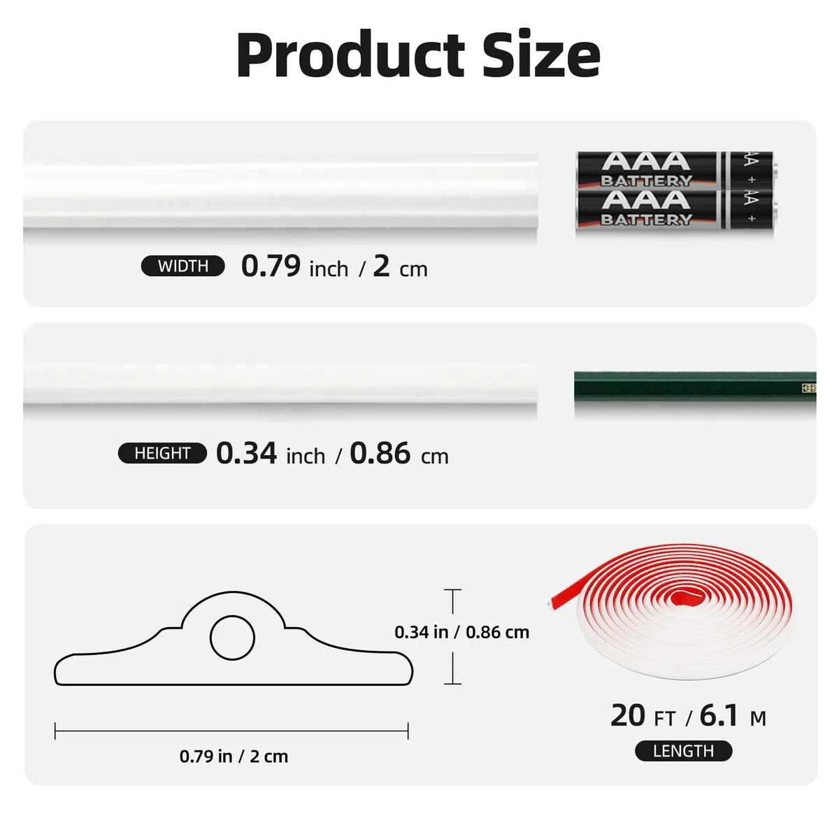 6,1 m Modanatura da Parete Autoadesiva Flessibile, Peel and Stick Modanatura Decorativa in TPE, Bordo Decorativo per Specchio Porta Armadio Cornice, Bianco