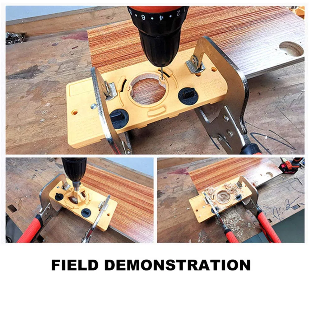 Dima per Fori a Tasca 35mm,Set di Guide per Cerniera Trapano Nascosta a Tazza Serie Fori Strumenti di Lavorazione del Legno Fai da Te