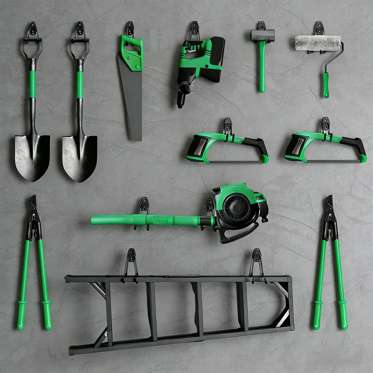 Ganci da Parete per Garage, 14 Pezzi Gancio a J per Garage, Ganci per Garaage Robusti, Gancio Bici Muro per Biciclette, per Organizzare Biciclette, Scale, Sorde, Cavi(Nero)