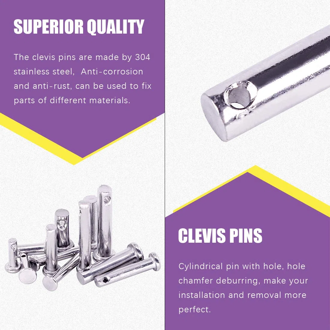 Swpeet - Set di 96 perni a foro, in acciaio inox 304, M3, M4, M5, 12, con perno a forma di T, con scatola di plastica