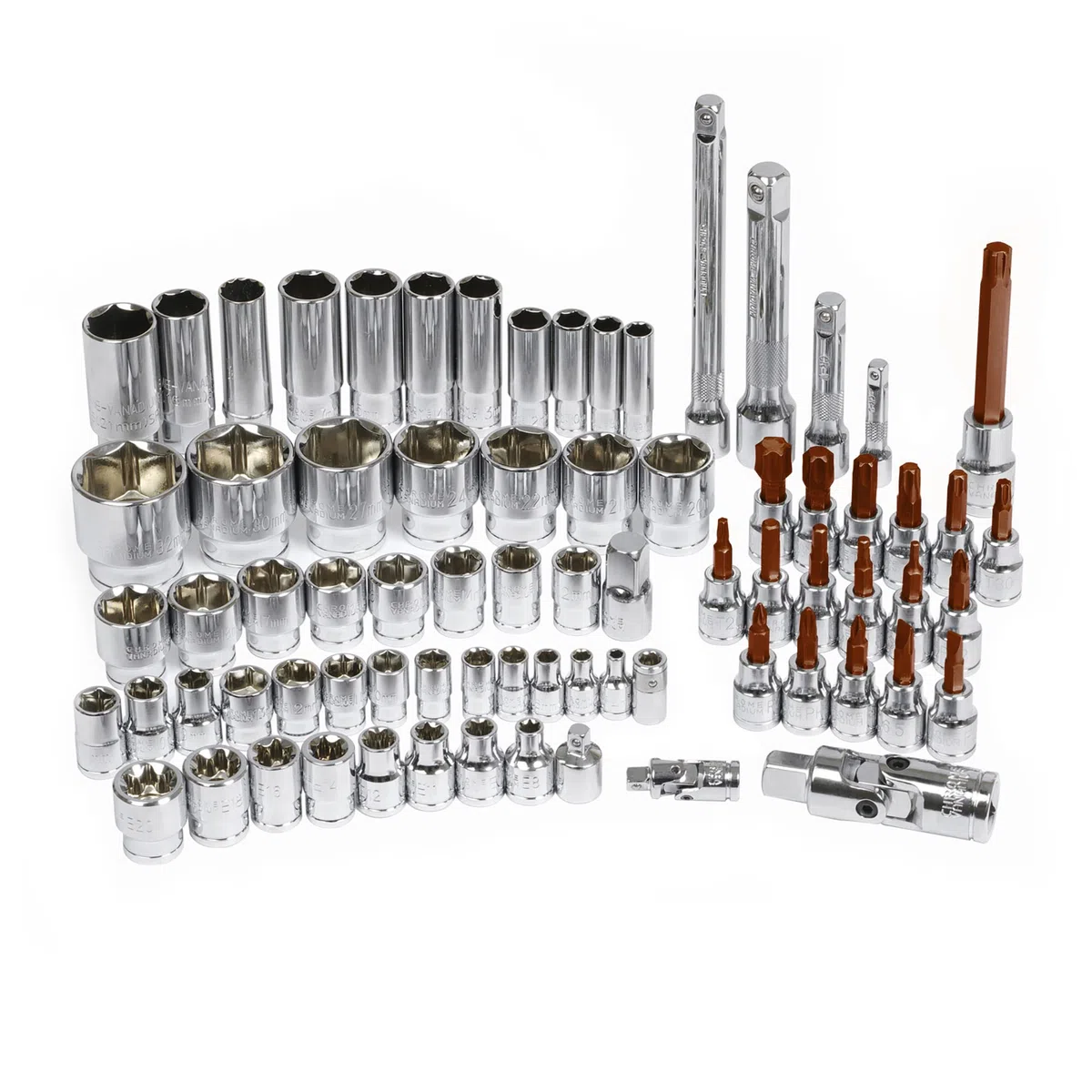 WORKPRO Set di 123 Chiavi a Bussola, Chiavi a Cricchetto 1/2", 1/4", 3/8", Set Chiavi a Tubo in Cromo Vanadio, Kit di Attrezzi Meccanici per Auto