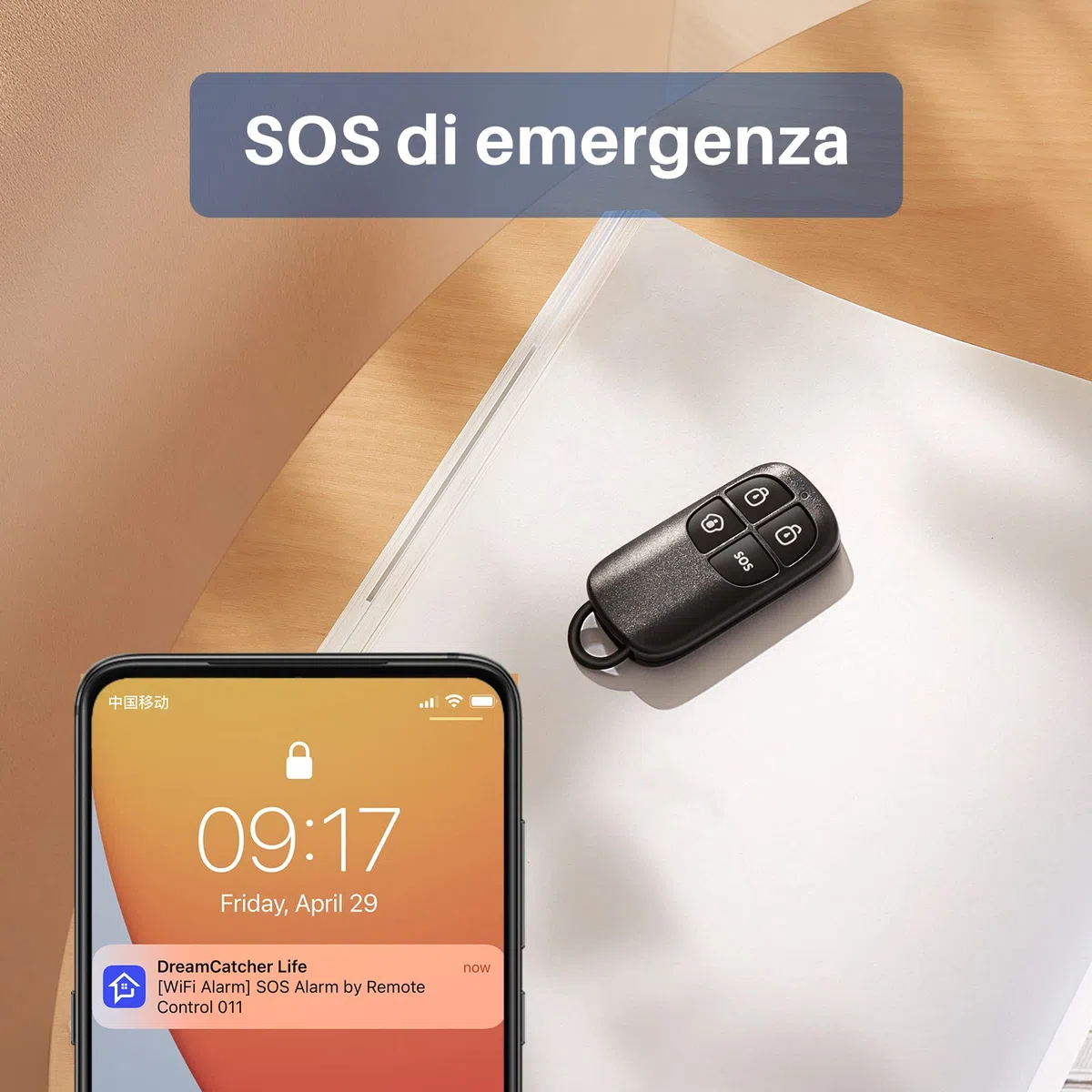Chuango RC-80 Controllo del telecomando per il sistema di allarme - Compatibile con rilevatori e sensori di movimento Allarme domestico wireless Sistema di sicurezza della casa Automazione