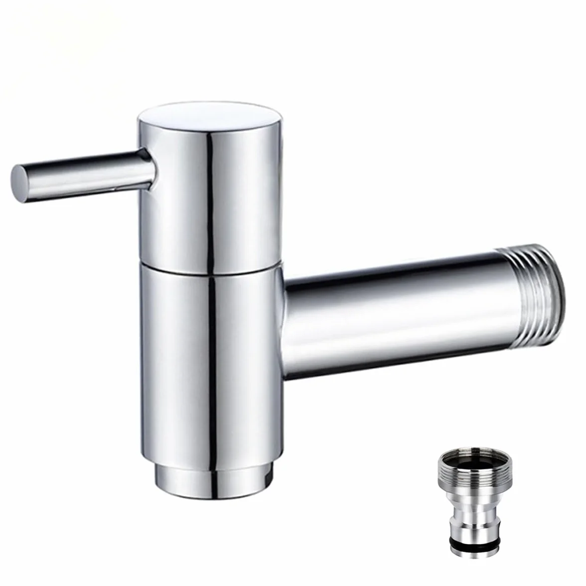 Rubinetto Montato a Parete in Ottone Cromato per Giardino Esterno, Balcone, Mocio, Lavello, Rubinetto per Acqua Fredda, Rubinetti per Bagno e Lavanderia