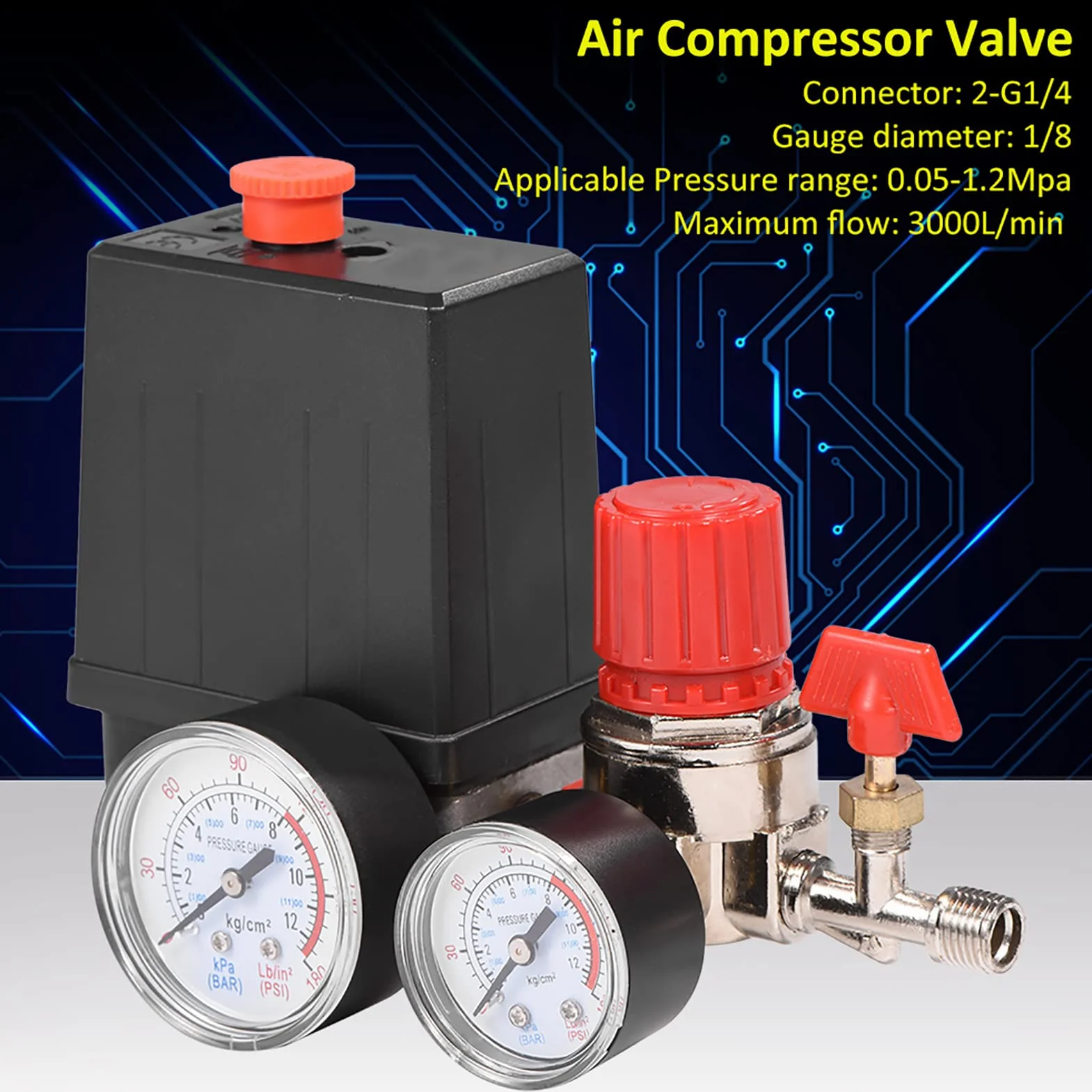 Valvola del Compressore d'Aria, Professionale Valvole di Controllo Pressostati Piccoli Regolatore della Valvola di Controllo del Pressostato per Controllo Pompa
