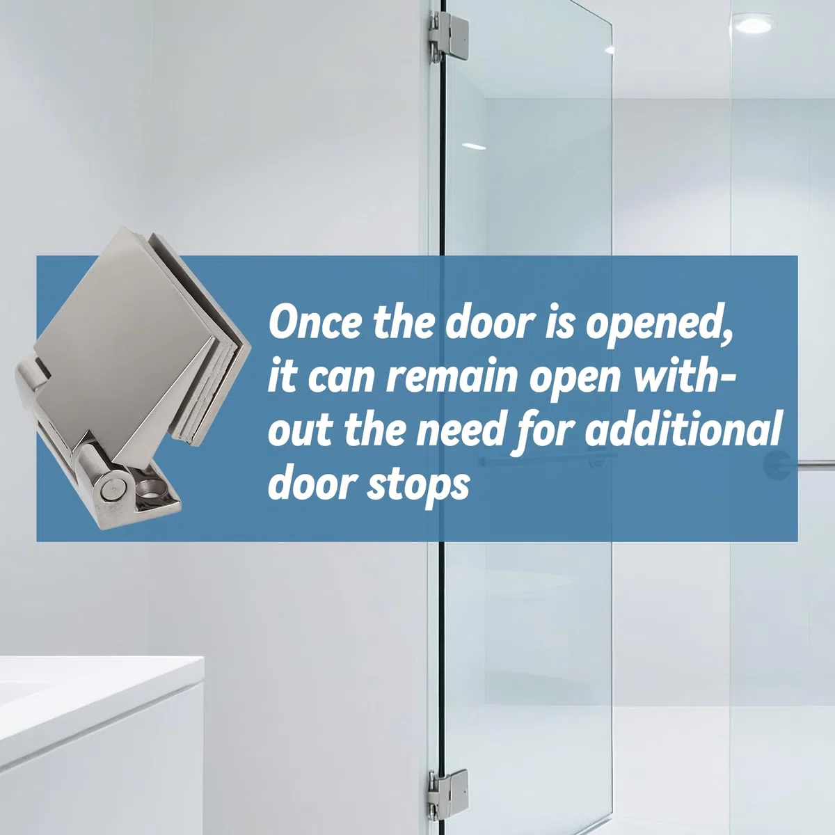 Cerniere per porte in vetro doccia Cuscinetto a sfere Cerniera laterale singola inclinata senza infilare Morsetto per cancello del bagno in acciaio inossidabile per vetro temperato 8-12 mm