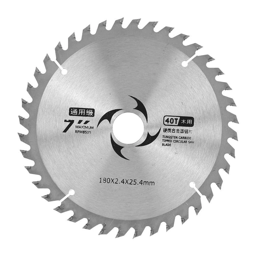 Lama per circolare, 7 pollici 180 x 2,4 x 25,4 mm Lama per circolare in carburo Disco taglio rotondo per il taglio di utensili per la lavorazione del legno(60T)