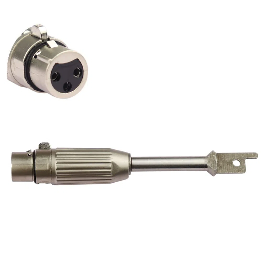 1x 3 XLR Connettore Seghe Adattatore Seghe Macchine Accessori Tre Spine Interfaccia Acciaio Inox