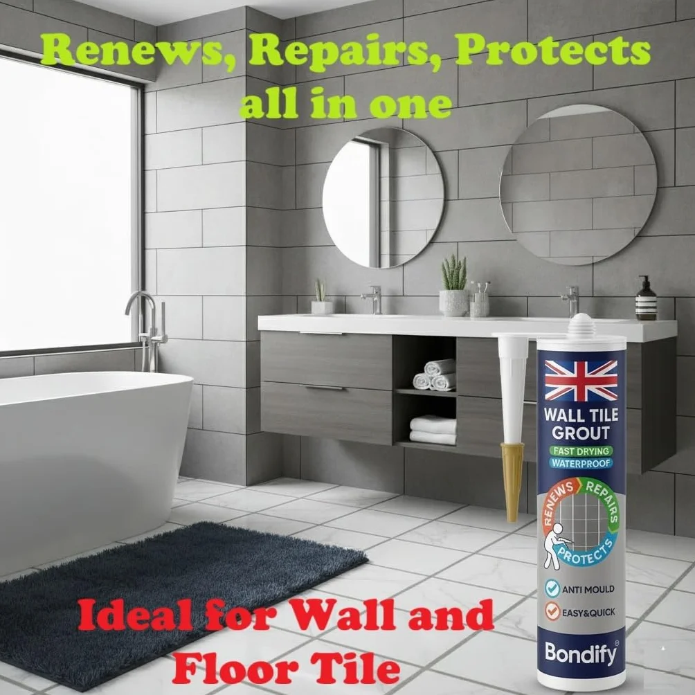 Kit Riparazione Fughe Piastrelle Bianco per Pavimenti e Pareti, 2x450g, ANTI-MUFFA Stucco per Piastrelle Bagno & Doccia Grout Repair Kit White Stucco per Fughe Pavimento, Sigillante per Malta