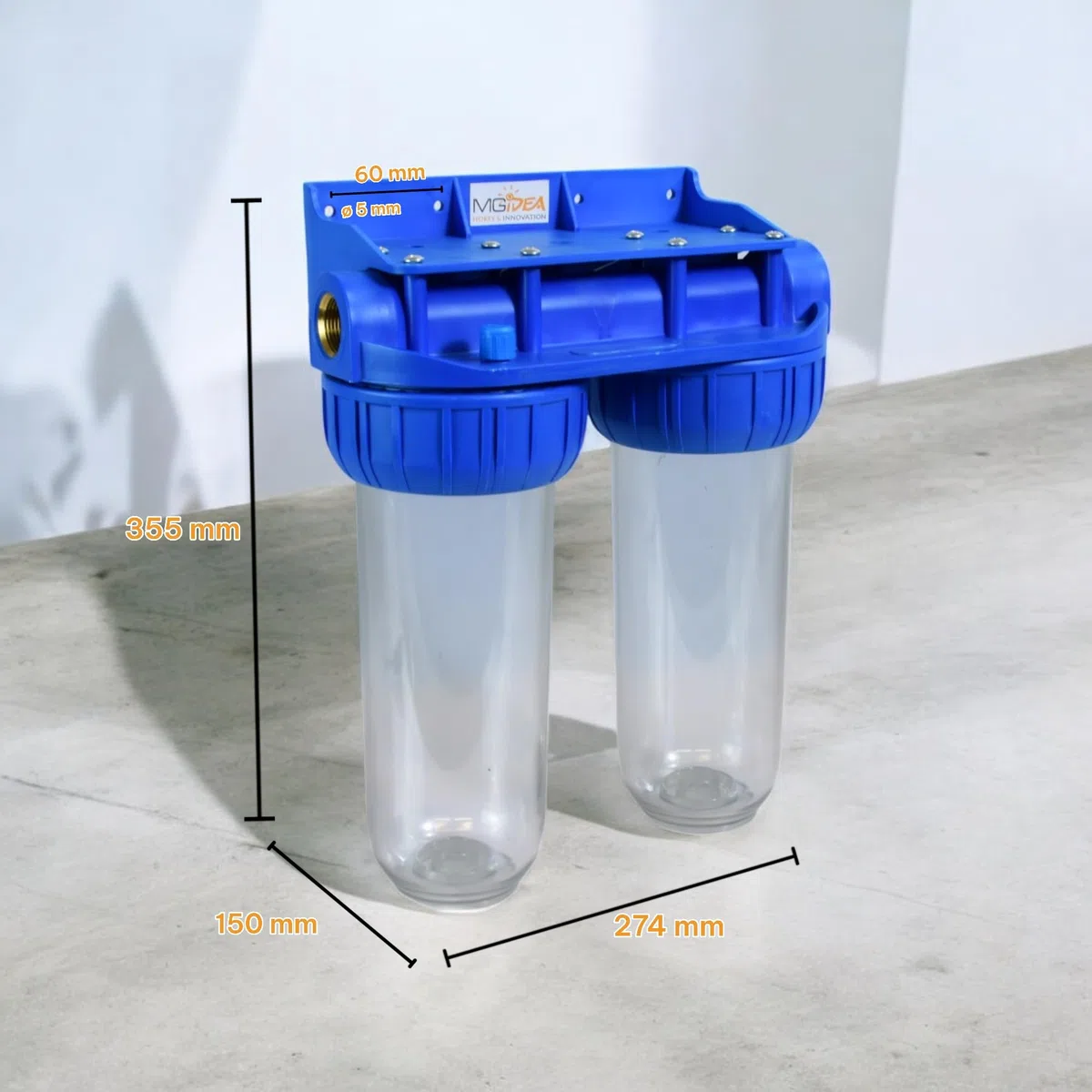 Sistema Porta Filtro per Acqua, Ampolla da 254mm (10"), Trasparente (2^ STADI - 3/4")