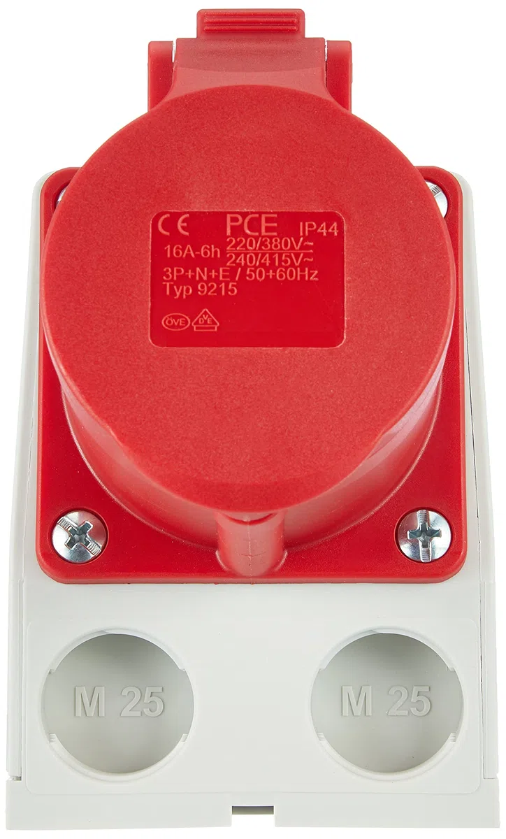 Kopp 100400005 CEE - Presa industriale murale doppia, a 3 e 5 poli, colore: Bianco/Blu/Rosso