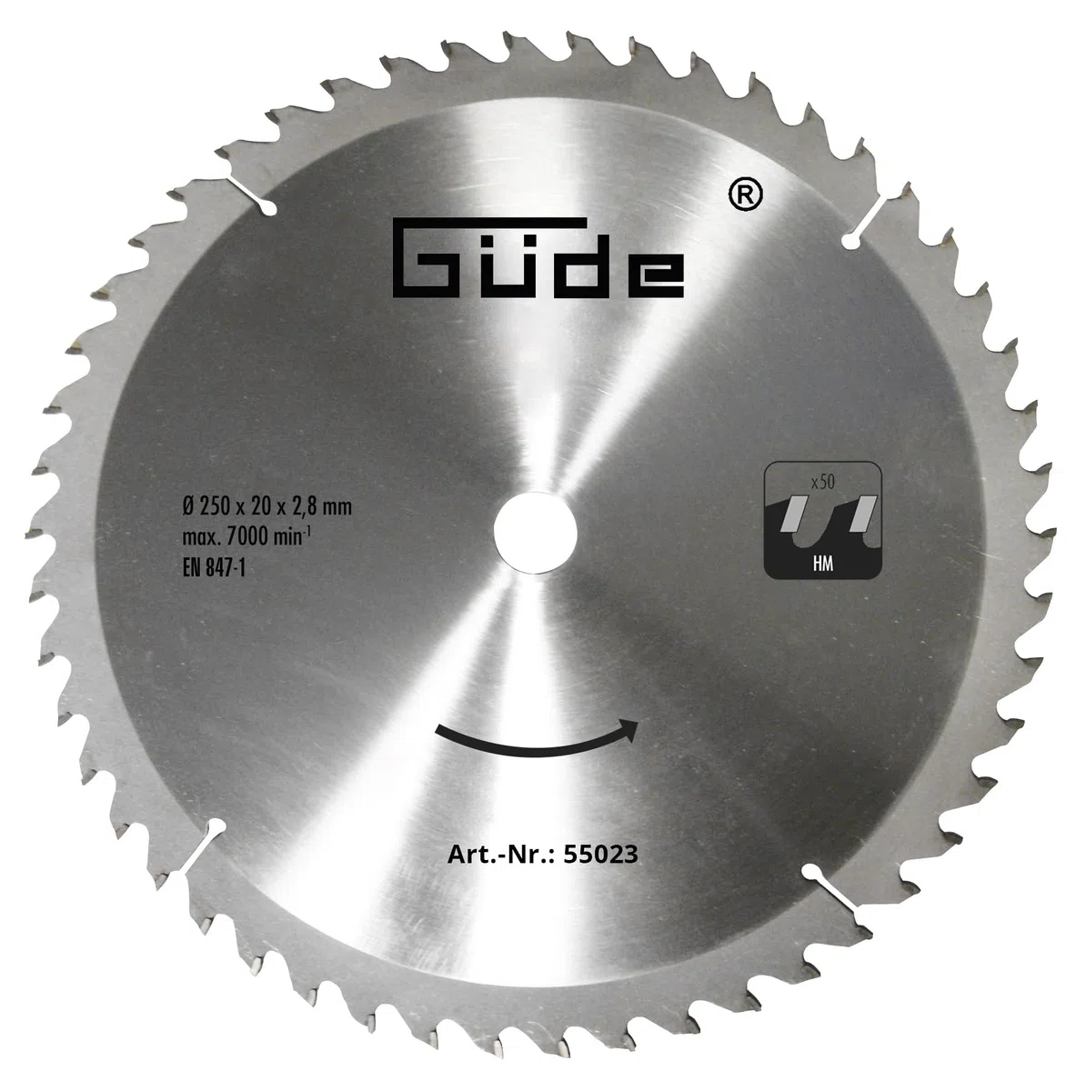 Güde Carbide lama con 50 denti 250x20mm