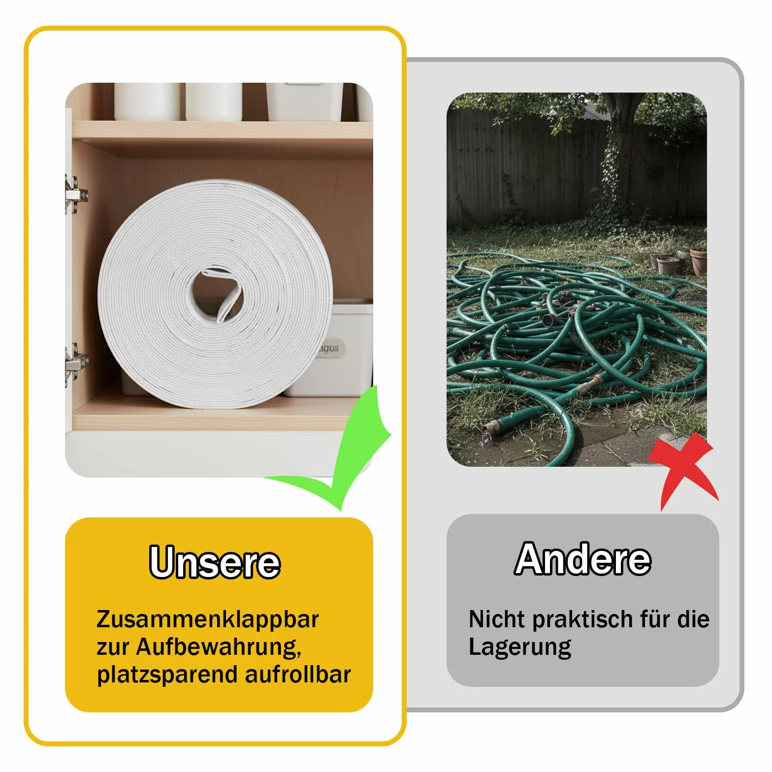 Tubo Piatto, 20 m Ø 32mm Tubo Flessibile con Fascetta Stringitubo, 1 1/4 Pollici Tubos Flessibile Manichetta di Scarico Piatto, per il Pompaggio in Piscina, Bianco
