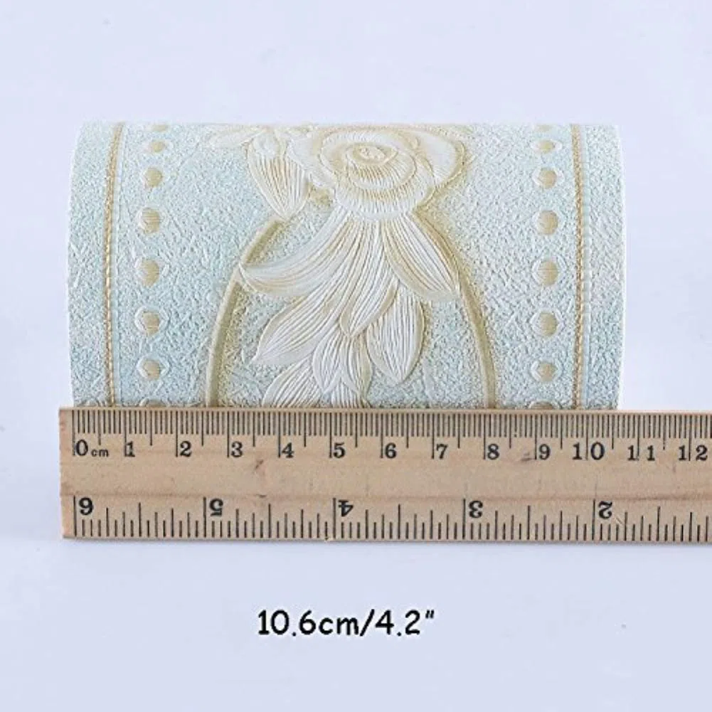 Carta da parati impermeabile con motivo 3D rimovibile per cucina, bagno e bagno, adesivo per bordi da parete, 10,6 x 500 cm