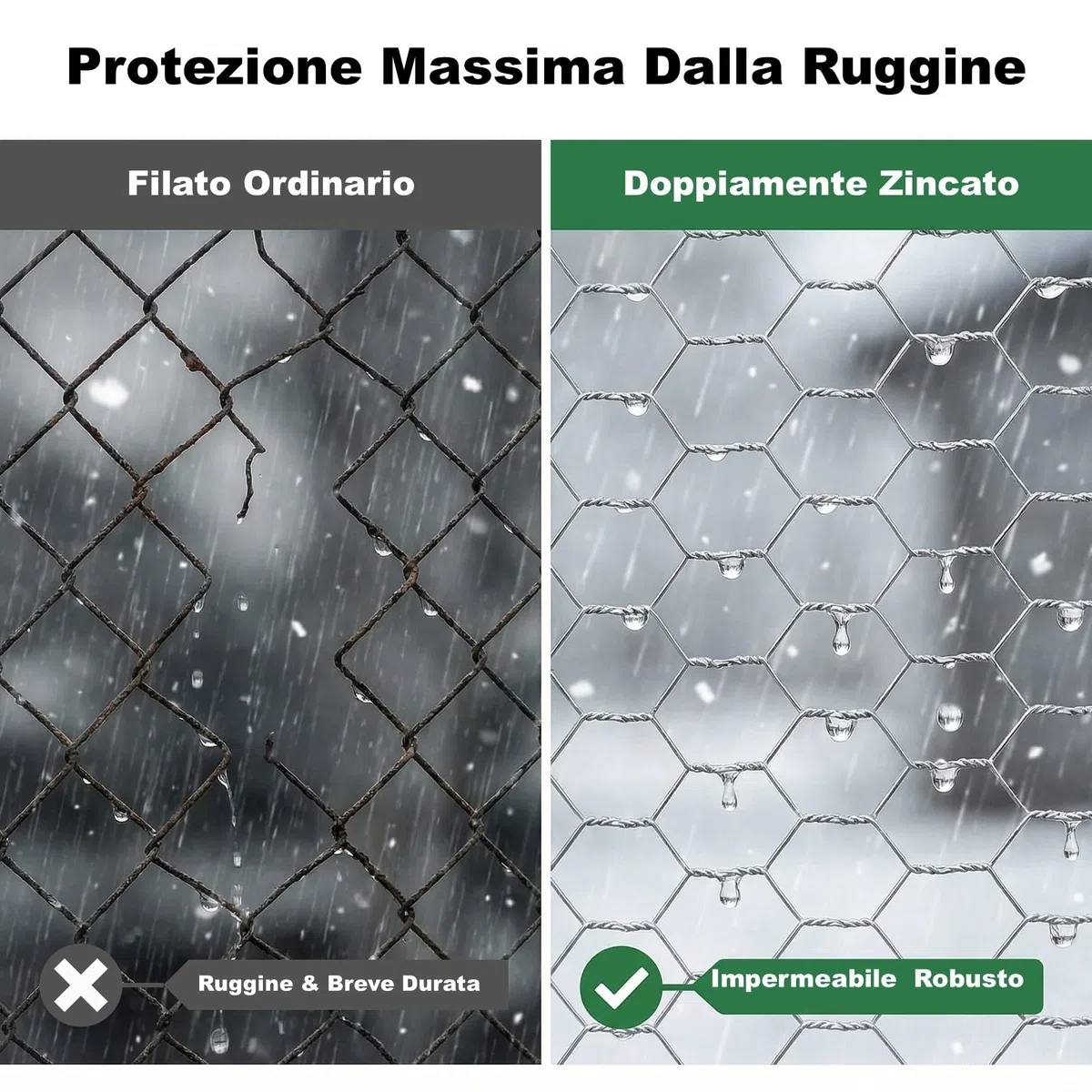 Amagabeli Rete Zincata Rinforzata, 12.7mm, 40cm x 8m, ad Alta Densità - Perfetta per Recinzione di Pollame, Animali Domestici, Orto e Protezione Piante - Antiruggine e Durevole
