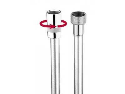 Bossini Serie A00167C Flessibile Cromolux retinato Nylon 1/2" x 1/2" FF Cono Girevole Incorporato 150 cm