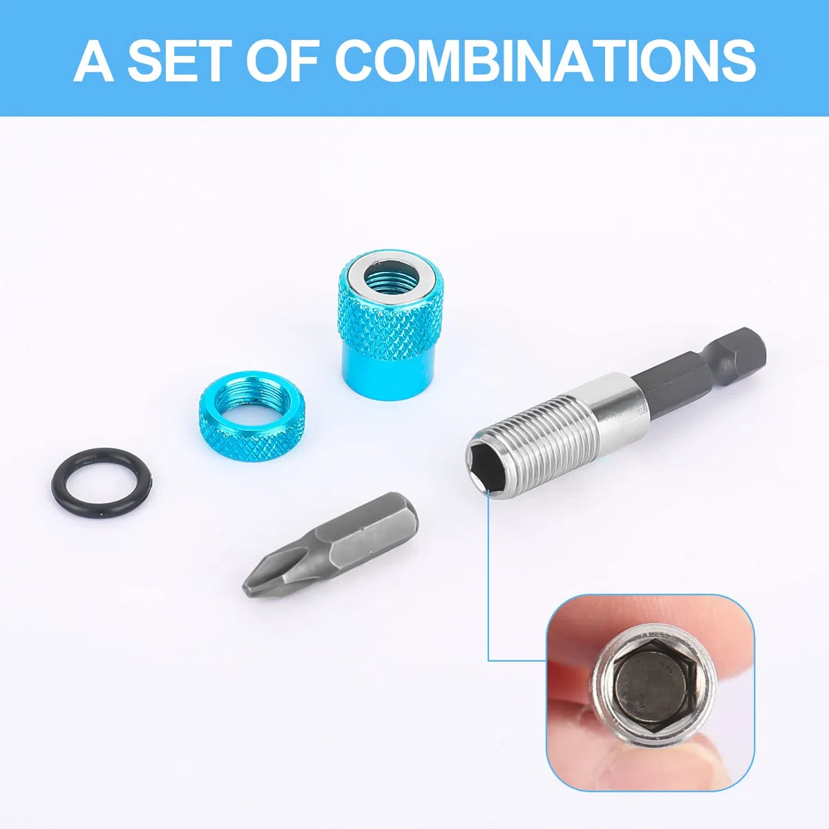 ‎DMJJSD 3 pezzi Porta bit per cartongesso Bit per cartongesso magnetico Portabit a cambio rapido Attacco esagonale1/4 di pollice Regolazione della profondità delle viti Attacco per viti a secco