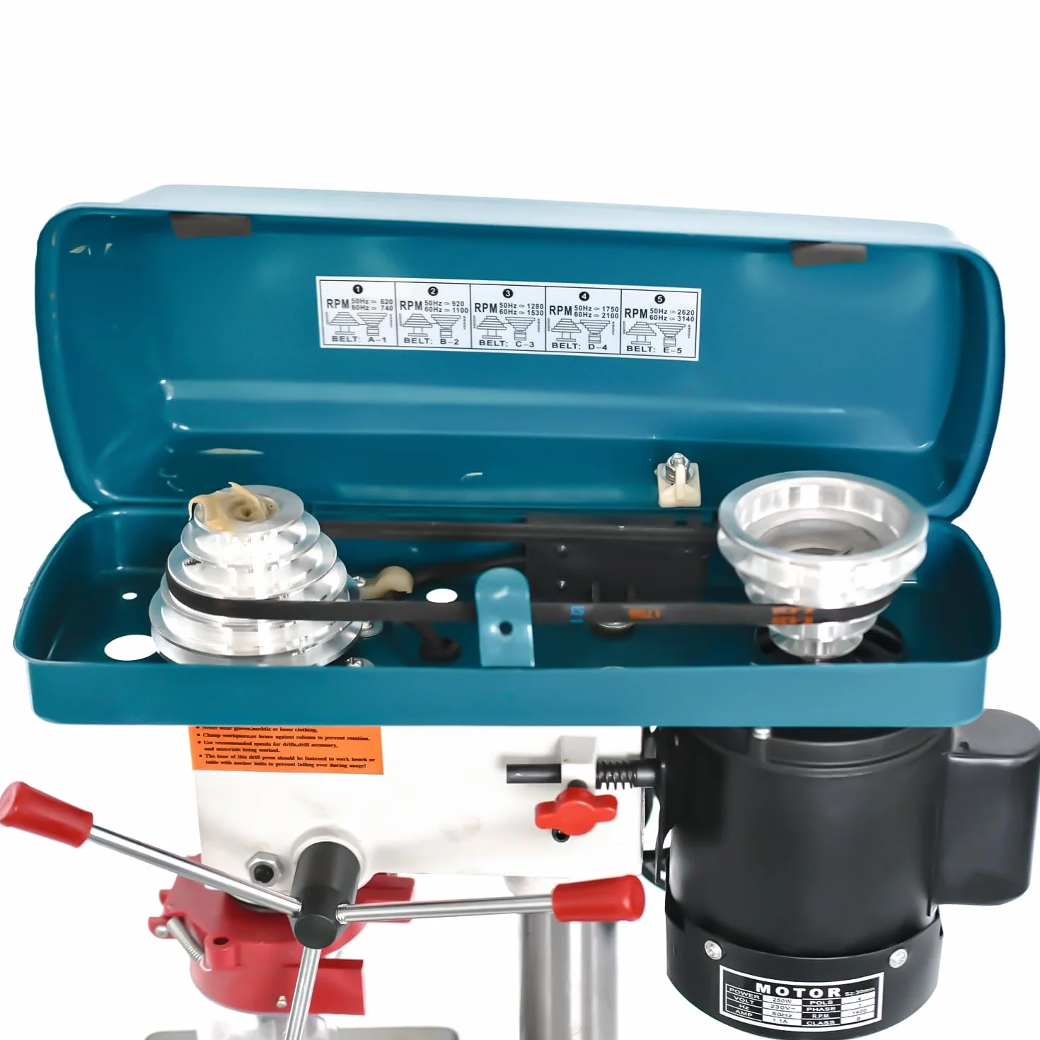KATSU Tools Trapano a colonna da banco 250 W + mandrino 13 mm + interruttore elettronico 5 vel. + profondità foratura 50 mm + 2620 giri/min
