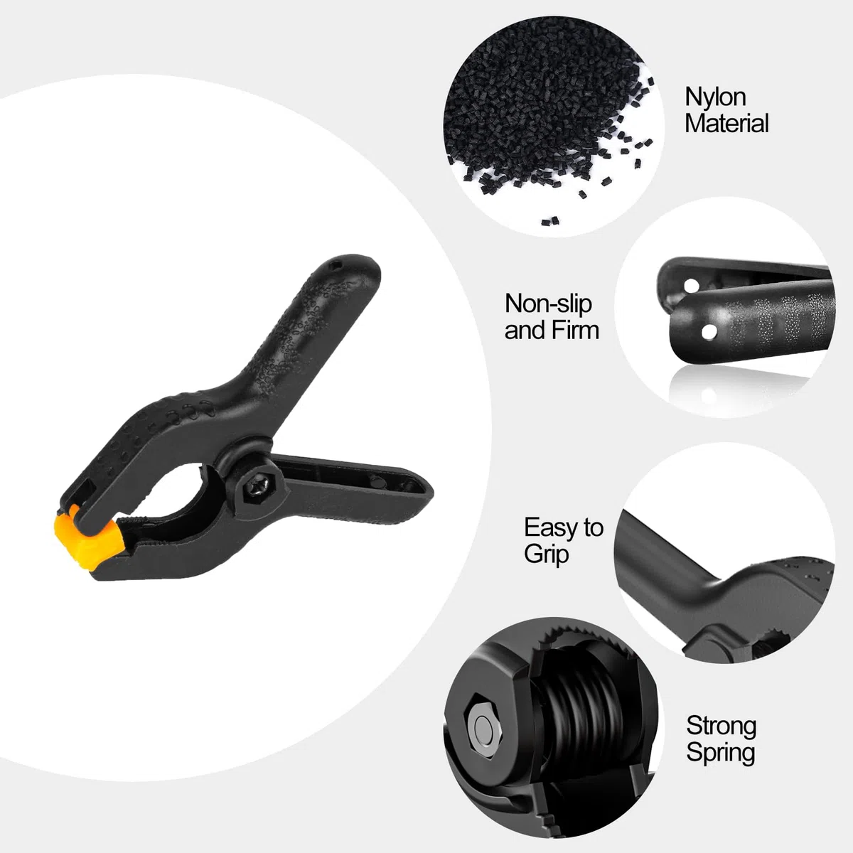 EMART Confezione da 20 morsetti a molla resistenti in mussola, clip professionali in plastica da 5 cm, per studio fotografico, cabina fotografica, supporto per sfondi, carta, lavorazione del legno