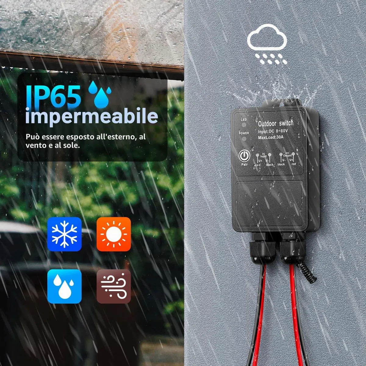 DieseRC Impermeabile interruttore con telecomando DC 8V-80V 30A relè per luci a distanza posizione umida Cantiere all'aperto Area Luce Pompa acqua Fattoria irrigazione Giardino Garage Magazzino