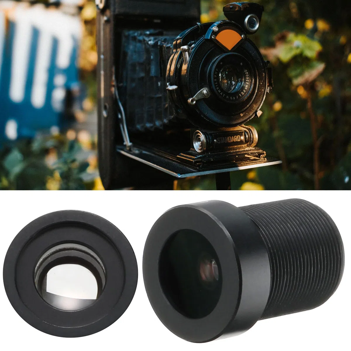 QUARKZMAN 6mm CCTV Fotocamera Lenti 5MP F2,0 FPV Grandangolo Sicurezza Fotocamera Lenti M12 Filettato Dia per IP Camera Panoramica Nero 2pz