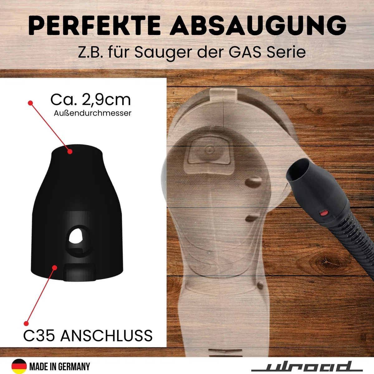 Compatibile con Bosch Click and Clean C35, adattatore per aspirapolvere GEX 18 V, accessori professionali, aspirazione, ad esempio per levigatrice orbitale a batteria GEX 18 V-125
