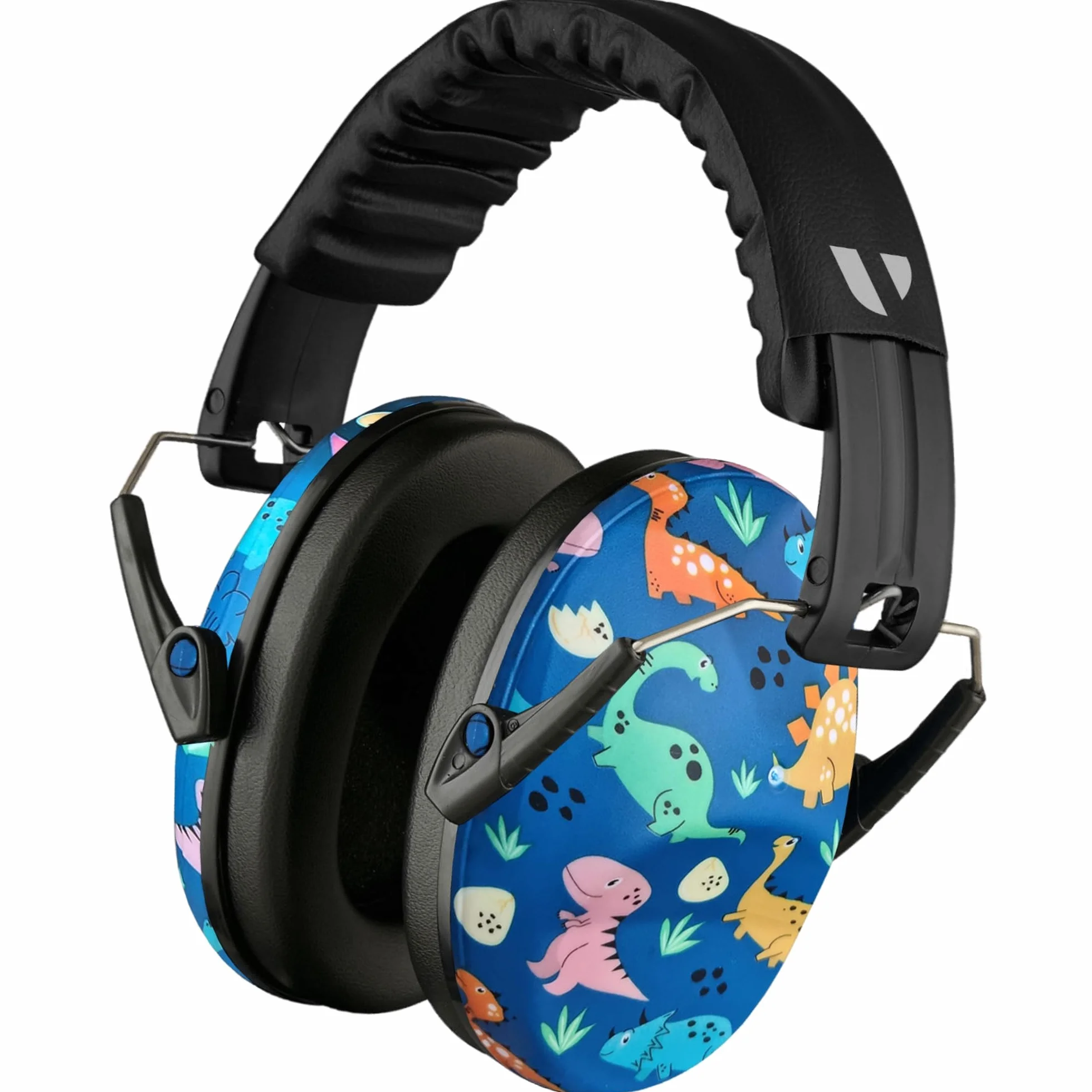 Vanderfields Premium Cuffie di Protezione per l'Udito - Riduzione del Suono ad Ampio Spettro 29 dB a 2K Hz Cancellazione del Rumore - Cuffie per Bambini 3-12 - Dinosaur Club B