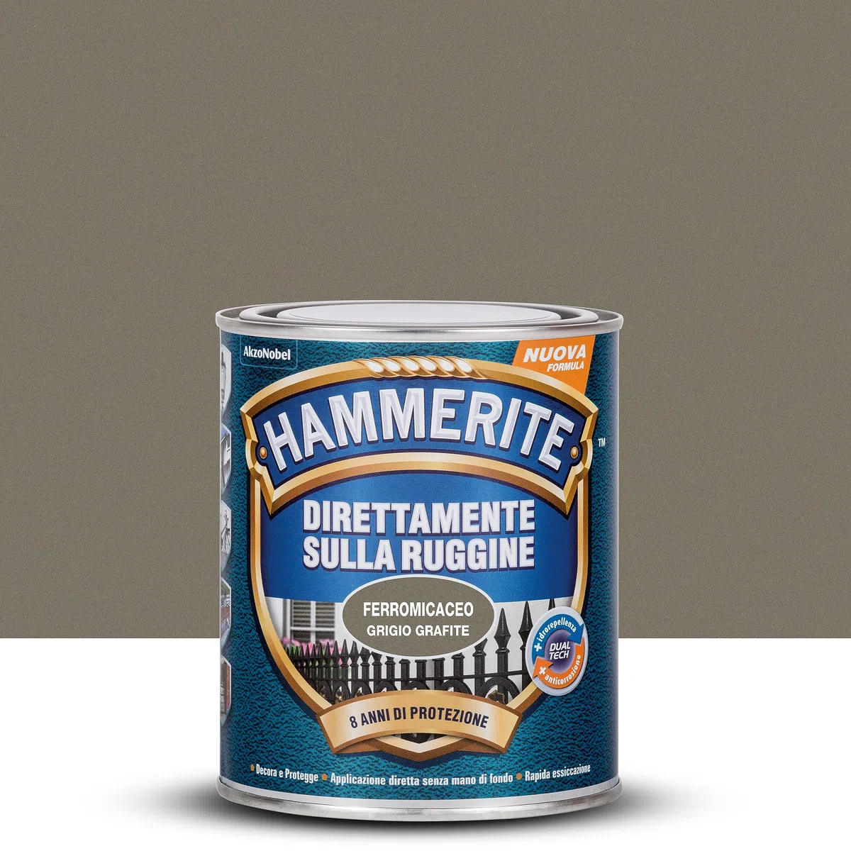 Hammerite Direttamente Sulla Ruggine Ferromicaceo Grigio Antico 0.75 l