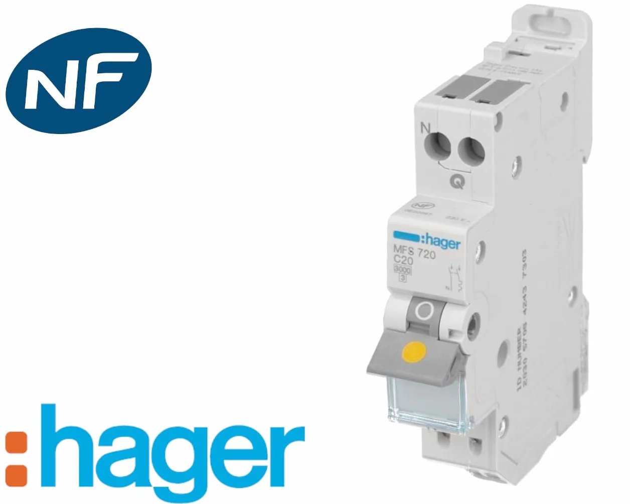 Hager - Interruttore Hager 2a Mfs Sanvis 1p+n 3ka Curva C 1m