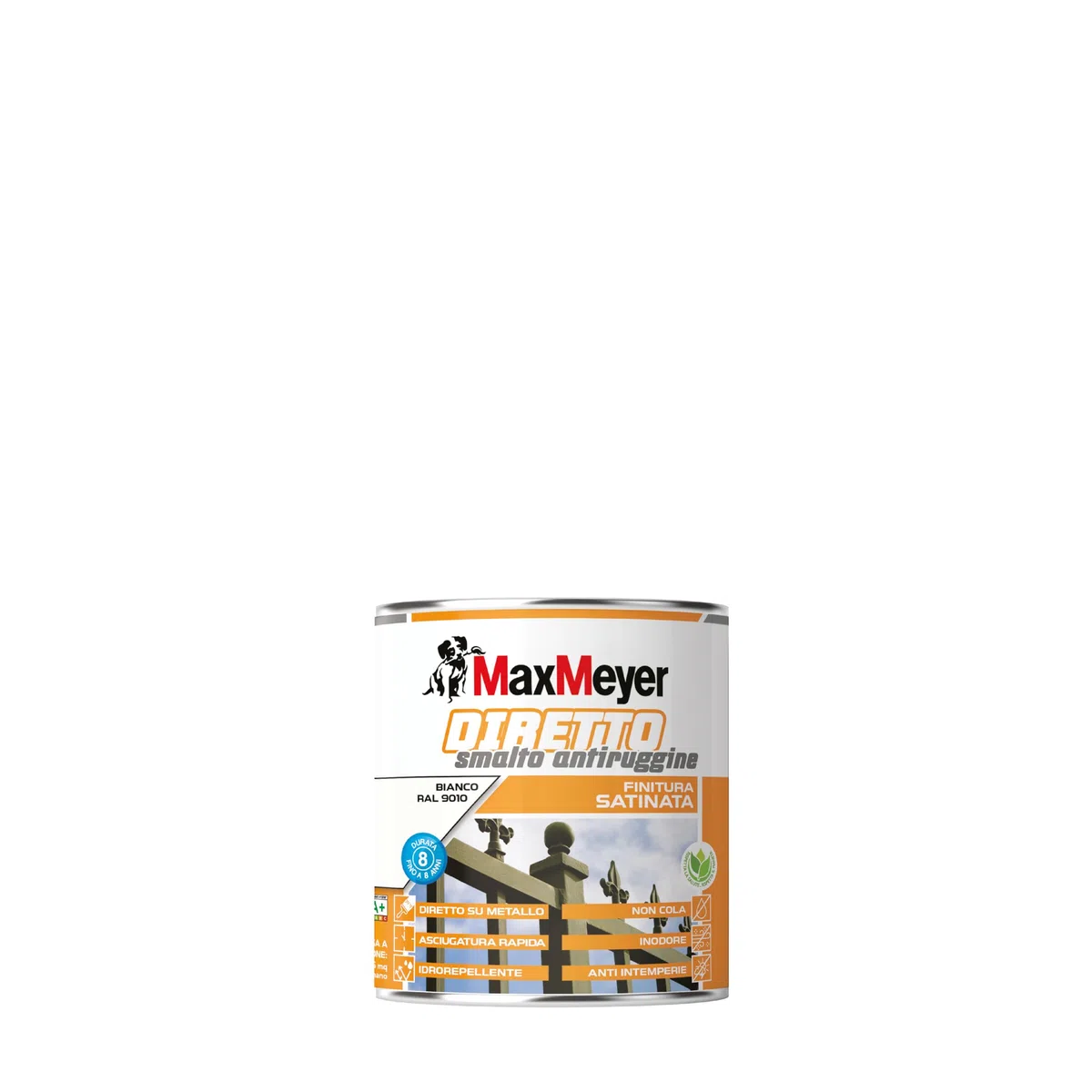 MAXMEYER Diretto Antiruggine Satinato R9010 Bianco 0.75 L