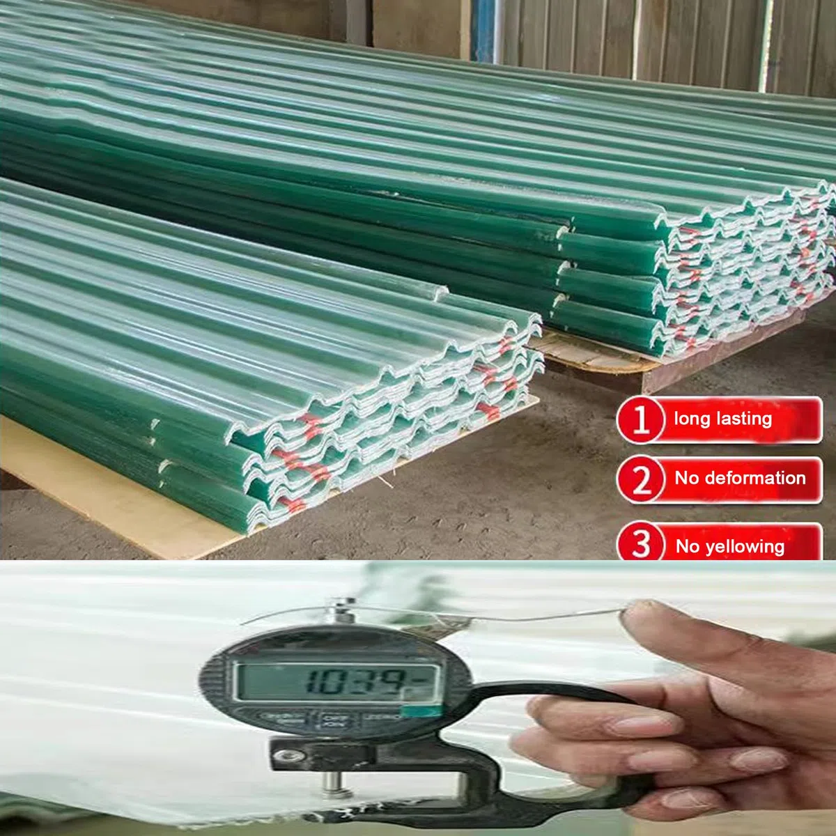 Lamiere Grecate Protezione Uv,Pannelli da Tetto Autopulente Silenziosa,Lamiere per Coperture in FRP Spessi 1 Mm,Lastre di Ricambio Trasparente (Larghezza x Lunghezza) (0.9x1.6m/35x63in)