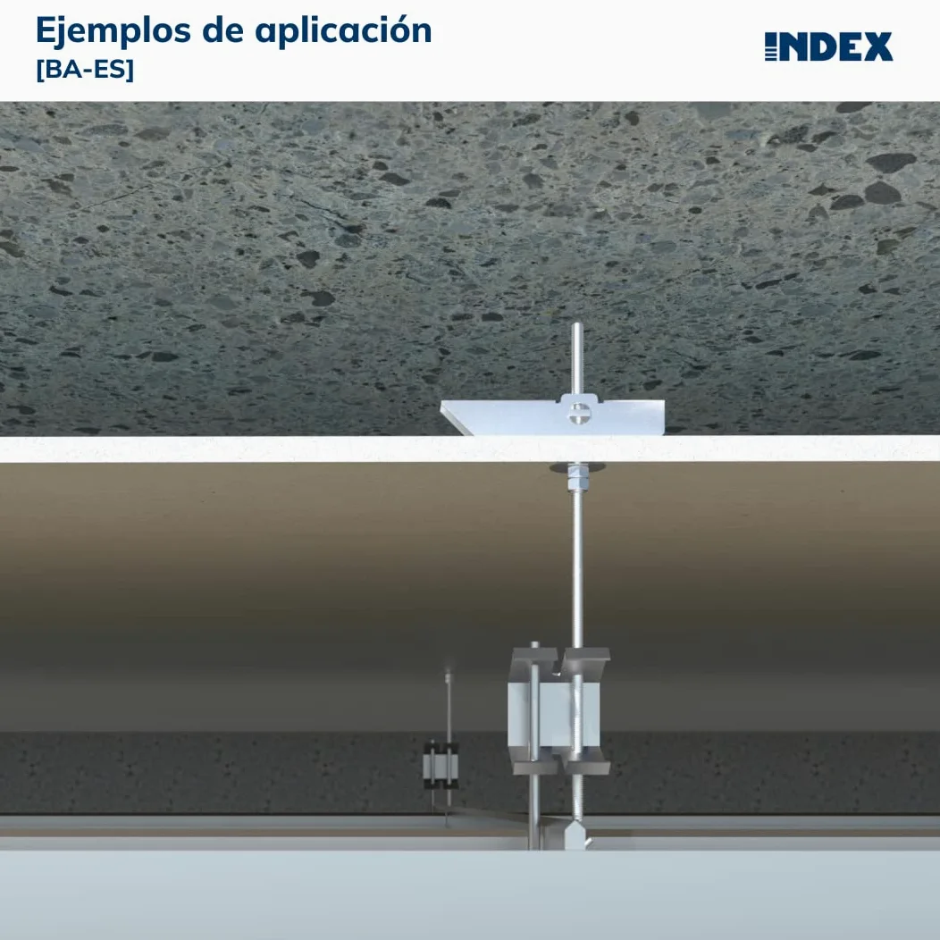 INDEX Fixing Systems BA-IT-Confezione da 50 a bascula per gravità per la determinazione degli elementi leggeri nel false soffitti GRAVITEX Puntone, rivestimento zincato, BAESM05