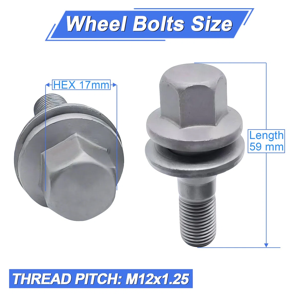 16 Pz Bulloni Ruota M12 x 1.25 per Citroen C2 C3 C4 C5 per Peugeot 206 207 308 407 Bulloni Ruota Dadi Ricambio 9817024580 540567