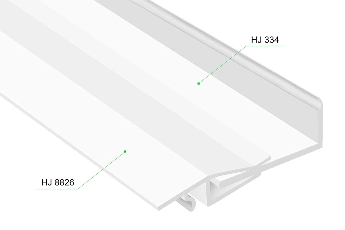 Profili angolari asimmetrici bianchi HEXIM - angoli in PVC, selezione di misure e spessore - (HJ 340, 160 x 30 mm) angoli in plastica per finestre