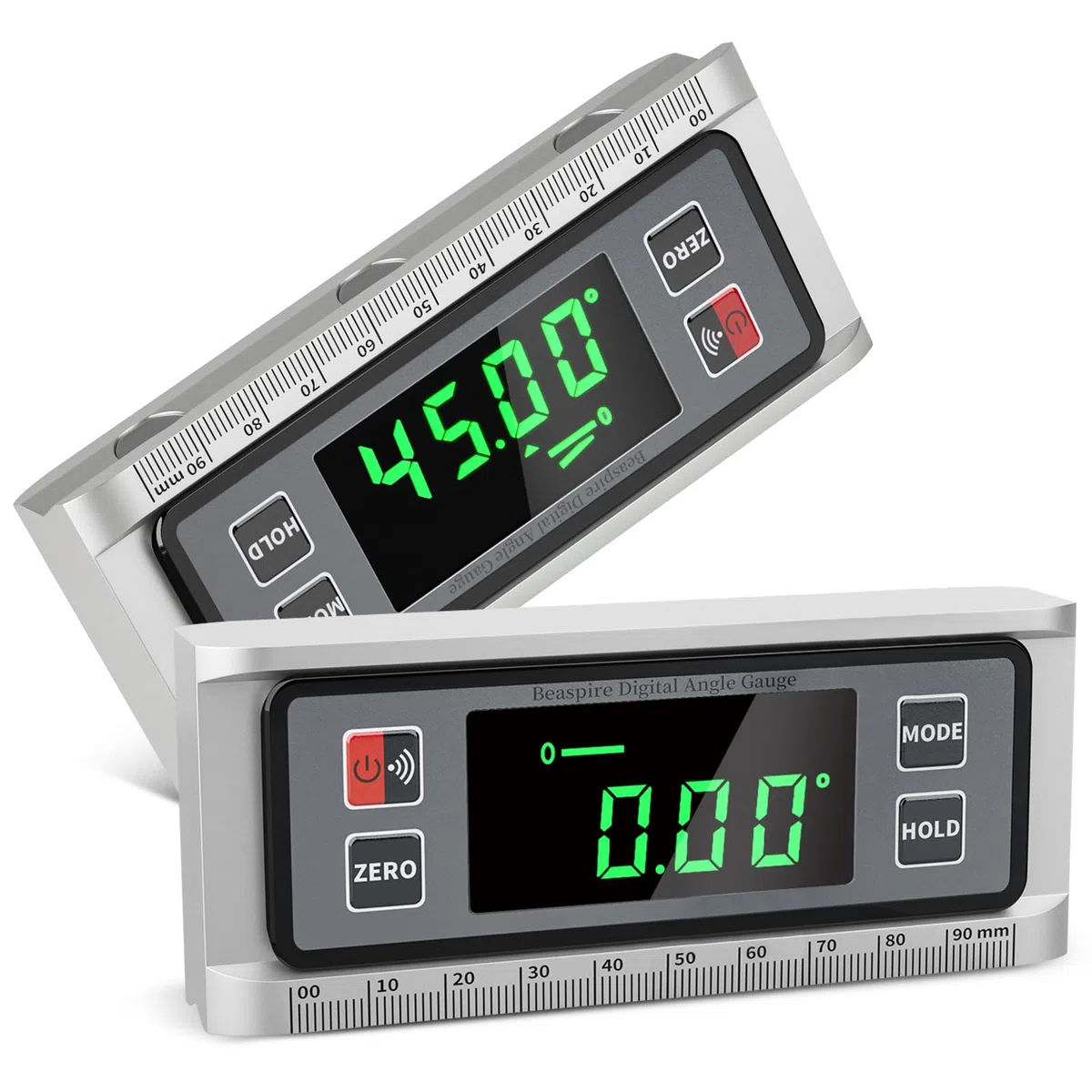 Beaspire Livella Digitale Professionale Magnetica, Inclinometro con Display LED e Base a V, Struttura in Lega di Alluminio, Compatta per Falegname, Auto e Misurazioni Edilizie