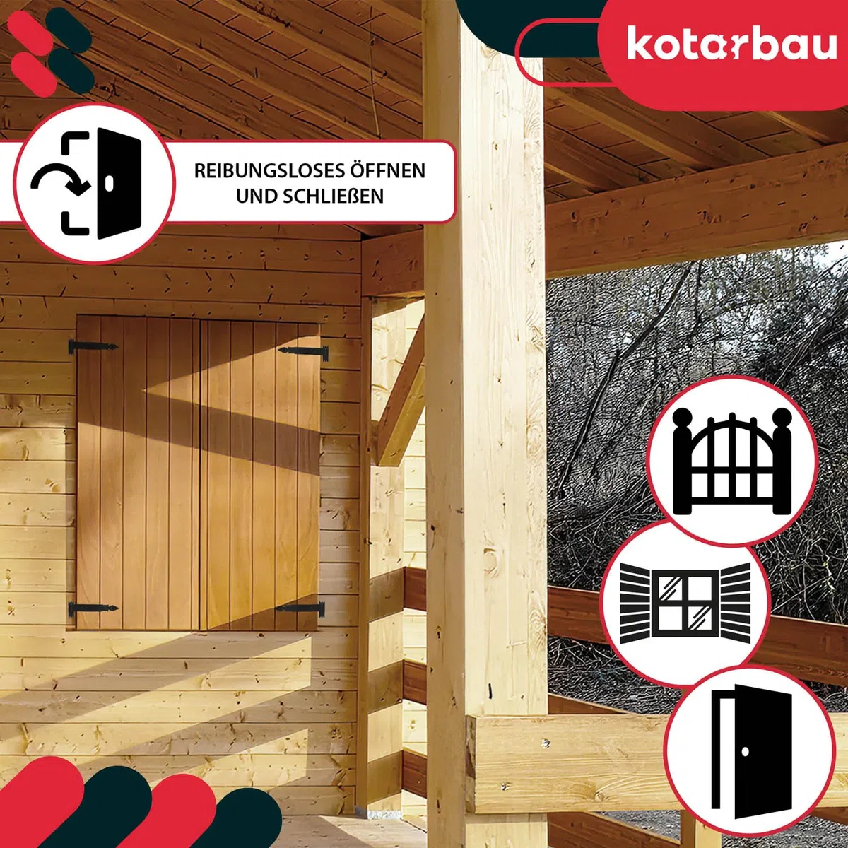 KOTARBAU - Cerniera a bandella per porta, 300 mm, con gancio, rivestimento in polvere, 2 pezzi