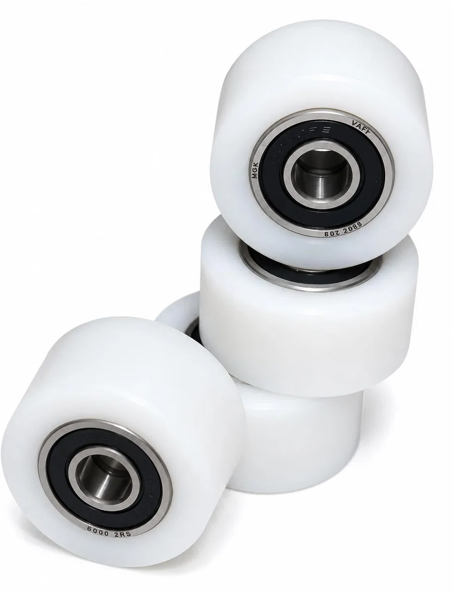 4 ruote in nylon poliammide diametro 40 mm larghezza 20 mm cuscinetto 10 mm precisione made in EU