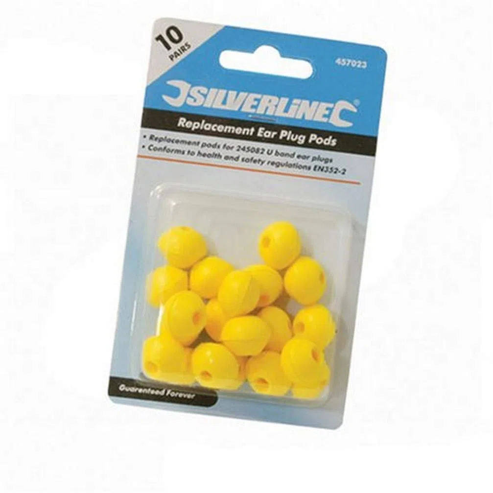 Silverline - Tappi di ricambio per cuffie (10 paia) (457023)