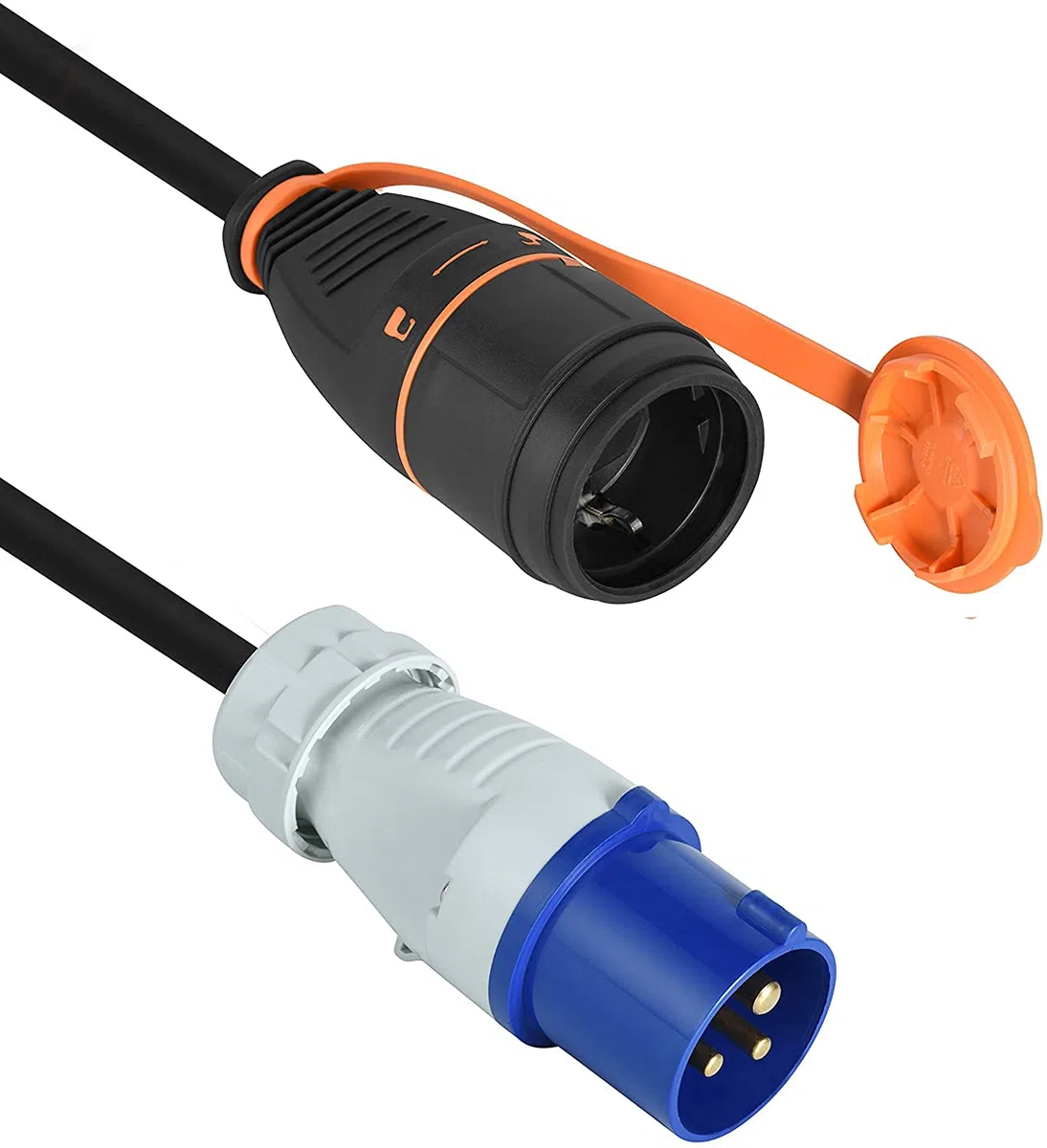 Electraline 01742 Prolunga Elettrica, Adattatore industriale CEE IP44 1.5M, Cavo H07RN-F 3G1.5 con Presa Electralock dotata di Meccanismo di Blocco che impedisce disconnessioni accidentali della spina